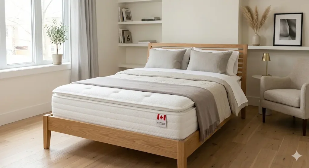 Premium Canadian-made mattresses in Scarborough displayed inside our private appointment-only home boutique