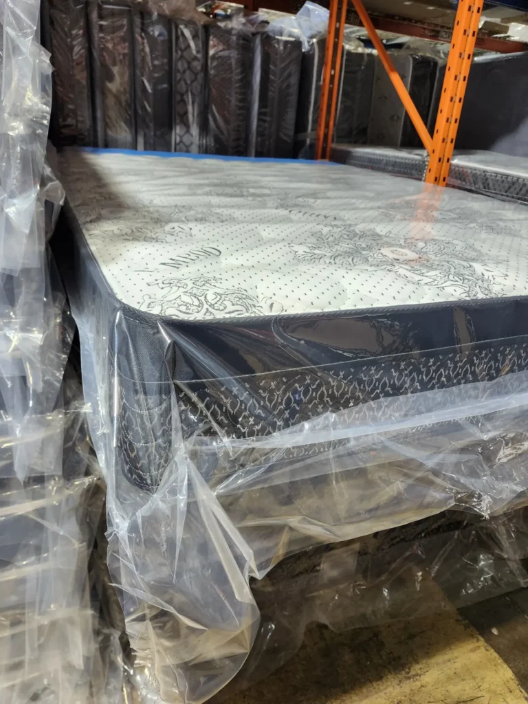 Close-up of a quilted Canadian-made mattress delivered to Ajax homes
